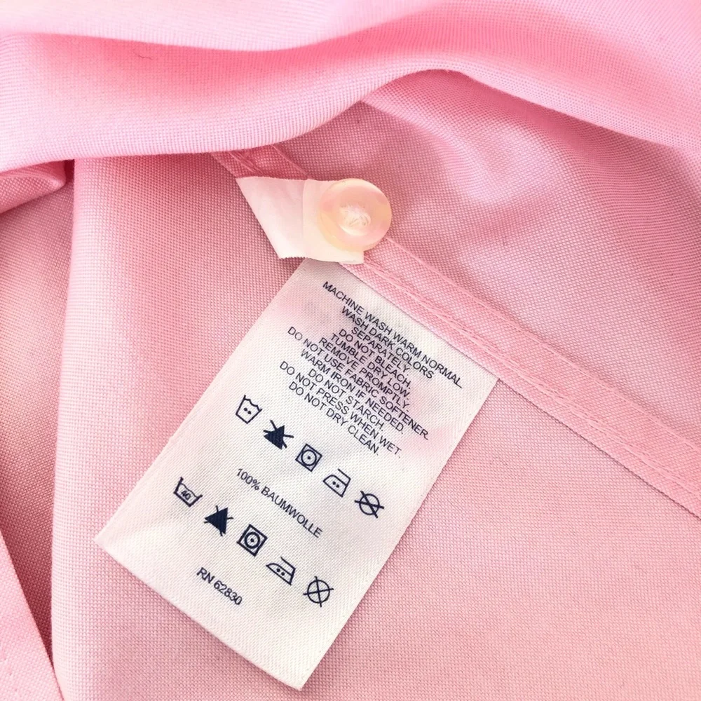 Lands’ End No Iron Pinpoint Oxford Classic Pink Button Up Size 8T - Picture 4 of 10
